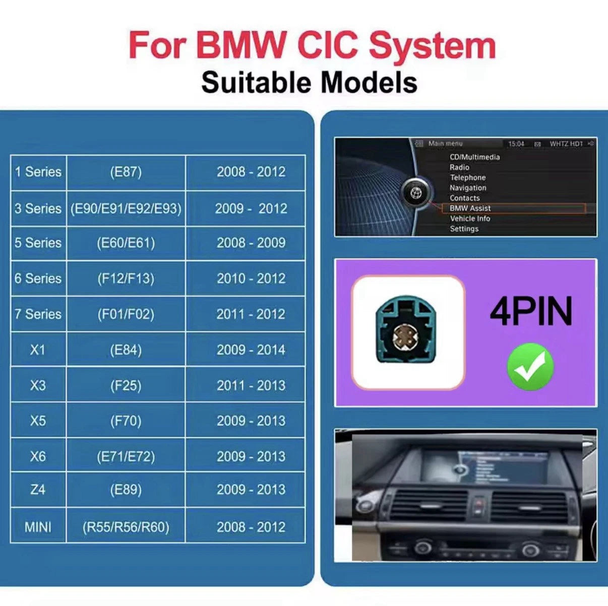 Boîtier CarPlay / Android BMW Série 1 À 7 De 2008 À 2016